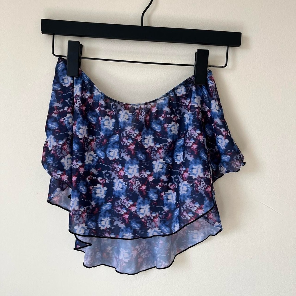 Floral Blue Chiffon Skirt